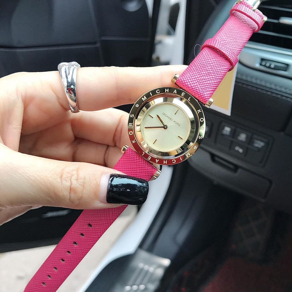  Shop Authentic Michael Kors Averi Gold Dial Pink Leather Strap Watch for Women - MK2525 - Luxxuri