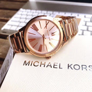  Shop Authentic Michael Kors Hartman Rose Gold Dial Rose Gold Steel Strap Watch For Women - MK3491 - Luxxuri
