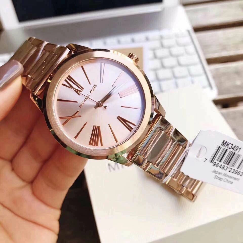 Shop Authentic Michael Kors Hartman Rose Gold Dial Rose Gold Steel Strap Watch For Women - MK3491 - Luxxuri