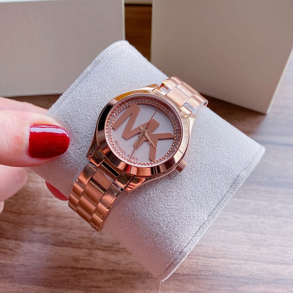  Shop Authentic Michael Kors Slim Runway Rose Gold Dial Rose Gold Steel Strap Watch for Women - MK3549 - Luxxuri