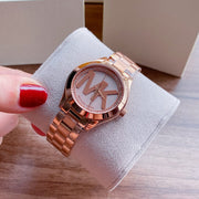  Shop Authentic Michael Kors Slim Runway Rose Gold Dial Rose Gold Steel Strap Watch for Women - MK3549 - Luxxuri