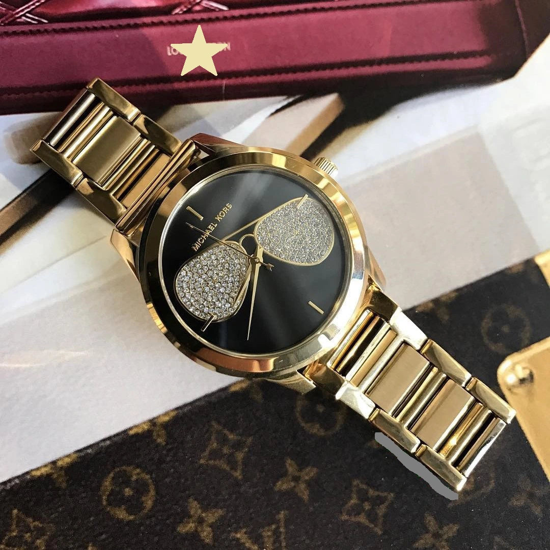  Shop Authentic Michael Kors Hartman Analog Quartz Black Dial Gold Steel Strap Watch For Women - MK3647 - Luxxuri