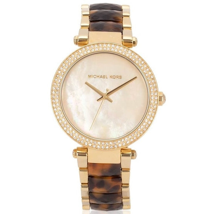  Shop Authentic Michael Kors Parker Mother Of Pearl White Dial Two Tone Steel Strap Watch For Women - MK6518 - Luxxuri