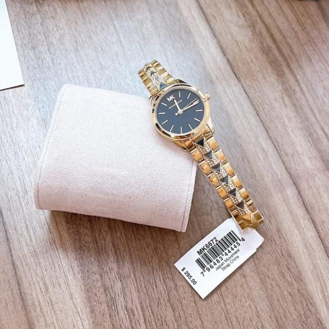  Shop Authentic Michael Kors Runway Mercer Quartz Black Dial Two Tone Steel Strap Watch For Women - MK6672 - Luxxuri