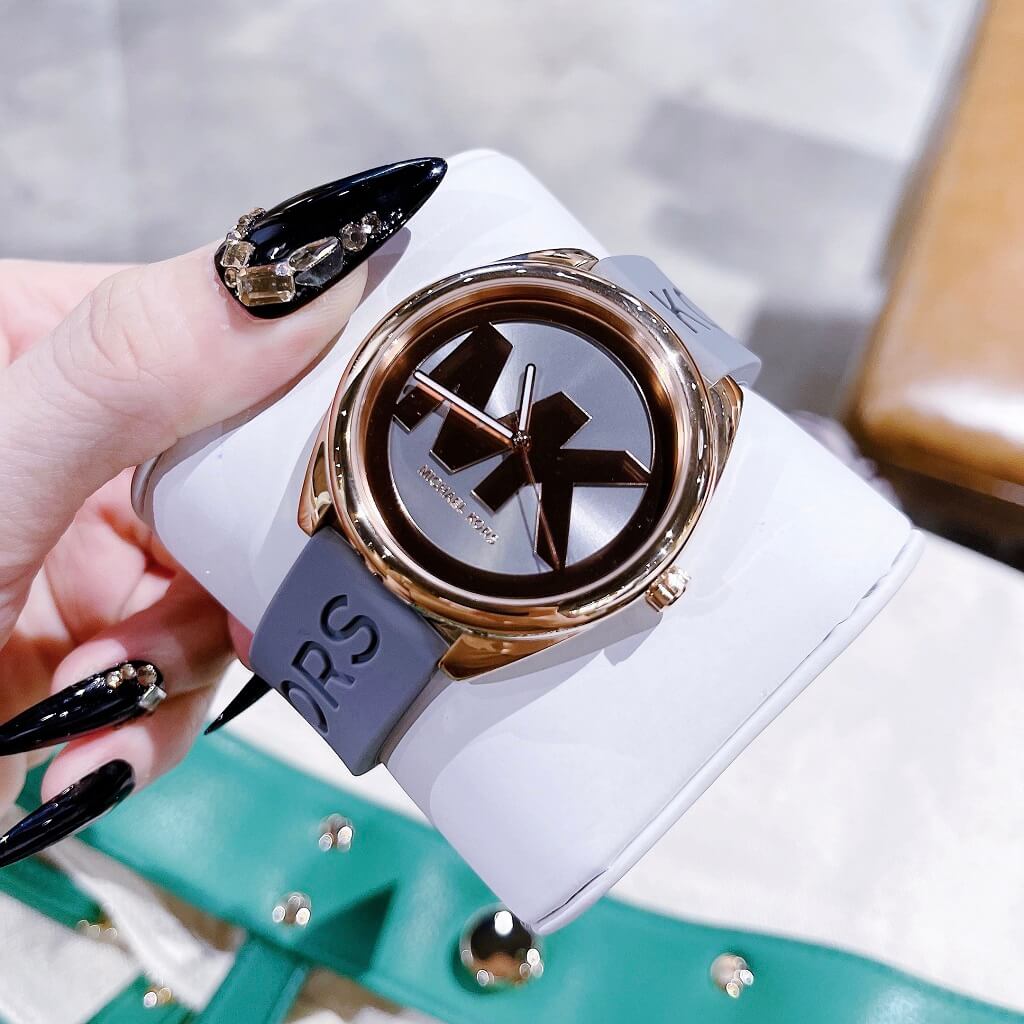 Shop Authentic Michael Kors Janelle Three Hand Grey Dial Grey Rubber Strap Watch For Women - MK7314 - Luxxuri