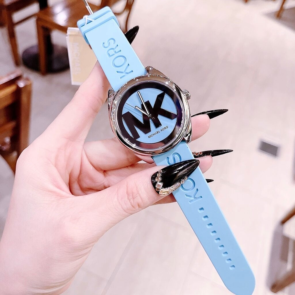  Shop Authentic Michael Kors Janelle Quartz Blue Dial Blue Rubber Strap Watch For Women - MK7350 - Luxxuri