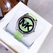  Shop Authentic Michael Kors Janelle Three Hand Neon Green Dial Neon Green Rubber Strap Watch For Women - MK7351 - Luxxuri