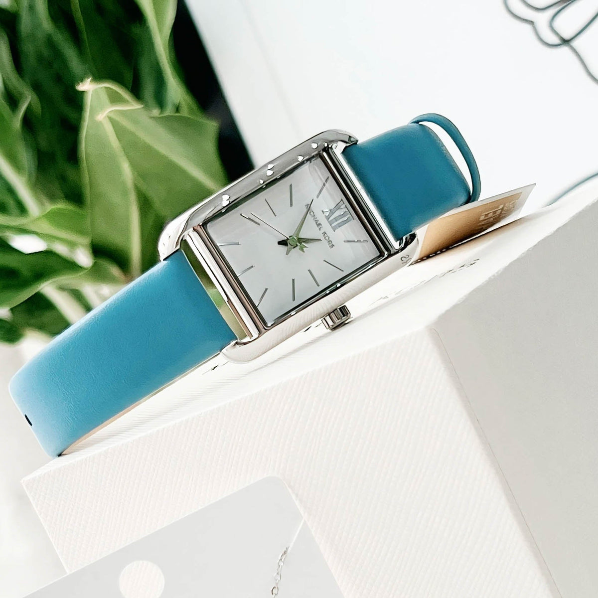  Shop Authentic Michael Kors Petite Monroe White Dial Blue Leather Strap Watch for Women - MKO1061 - Luxxuri