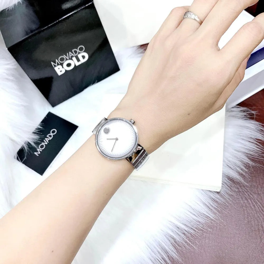  Shop Authentic Movado Edge Silver Dial Silver Steel Strap Watch for Women - 3680012 - Luxxuri