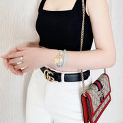  Shop Authentic Versace Medusa Lock Icon Quartz White Dial Blue Leather Strap Watch for Women - VEDW00419 - Luxxuri