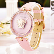  Shop Authentic Versace Palazzo Empire Pink Dial Pink Leather Strap Watch for Women - VCO030017 - Luxxuri