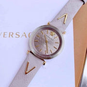  Shop Authentic Versace V-Twist Quartz Purple Dial Purple Leather Strap Watch for Women - VELS00219 - Luxxuri