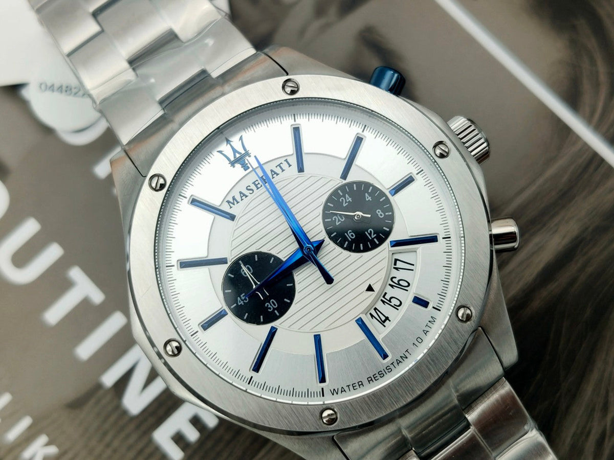  Shop Authentic Maserati Circuito Chronograph Silver Dial Silver Steel Strap Watch For Men - R8873627005 - Luxxuri