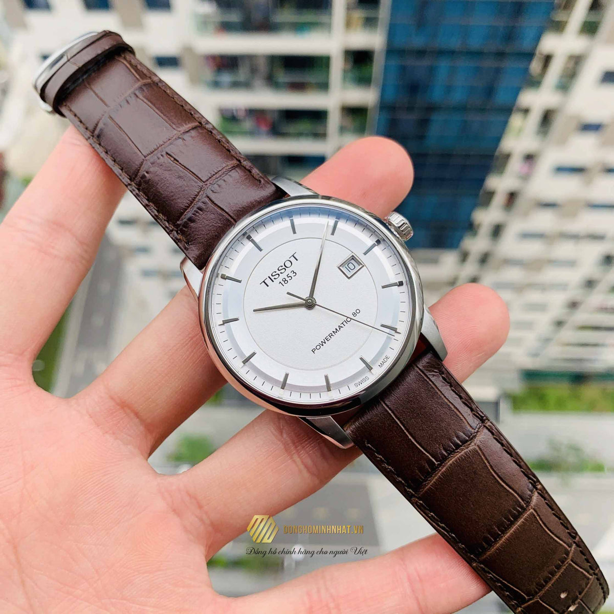  Shop Authentic Tissot Luxury Powermatic 80 Silver Dial Brown Leather Strap Watch For Men - T086.407.16.031.00 - Luxxuri