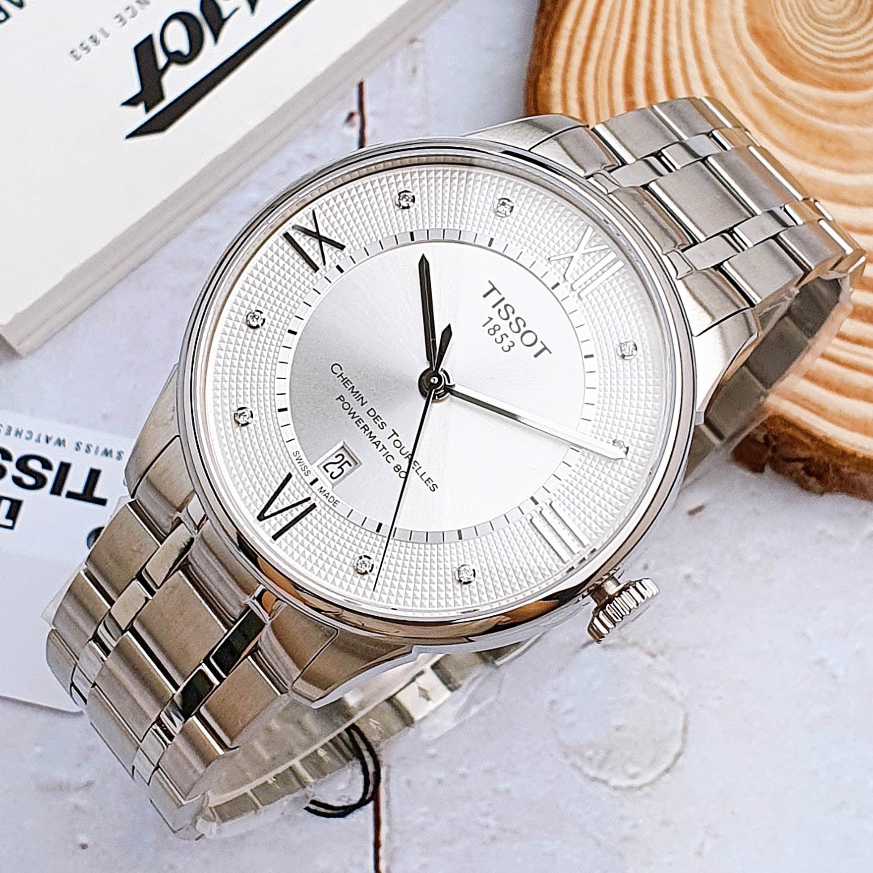  Shop Authentic Tissot Chemin Des Tourelles Powermatic 80 Diamonds Silver Dial Silver Steel Strap Watch for Men - T099.407.11.033.00 - Luxxuri