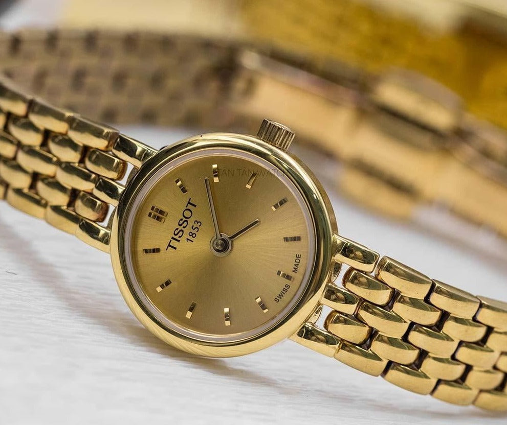  Shop Authentic Tissot Lovely Gold Dial Gold Steel Strap Watch For Women - T058.009.33.021.00 - Luxxuri
