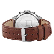  Shop Authentic Tommy Hilfiger West Chronograph Grey Dial Brown Leather Strap Watch For Men - 1791710 - Luxxuri