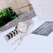  Shop Authentic Guess Cubed Analog Silver Dial Silver Steel Strap Watch For Women - GW0606L1 - Luxxuri