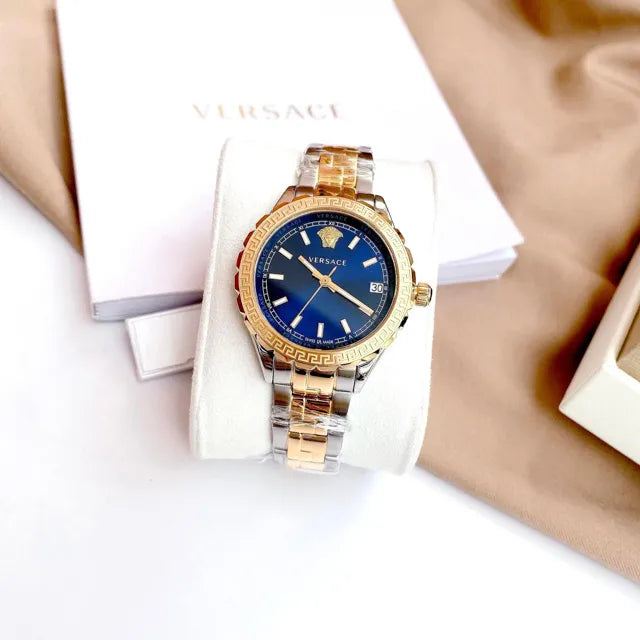  Shop Authentic Versace Hellenyium Blue Dial Two Tone Steel Strap Watch for Women - V12060017 - Luxxuri