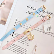  Shop Authentic Versace Medusa Lock Icon Quartz Gold Dial Pink & Blue Leather Strap Watch For Women - VEDW00219 - Luxxuri
