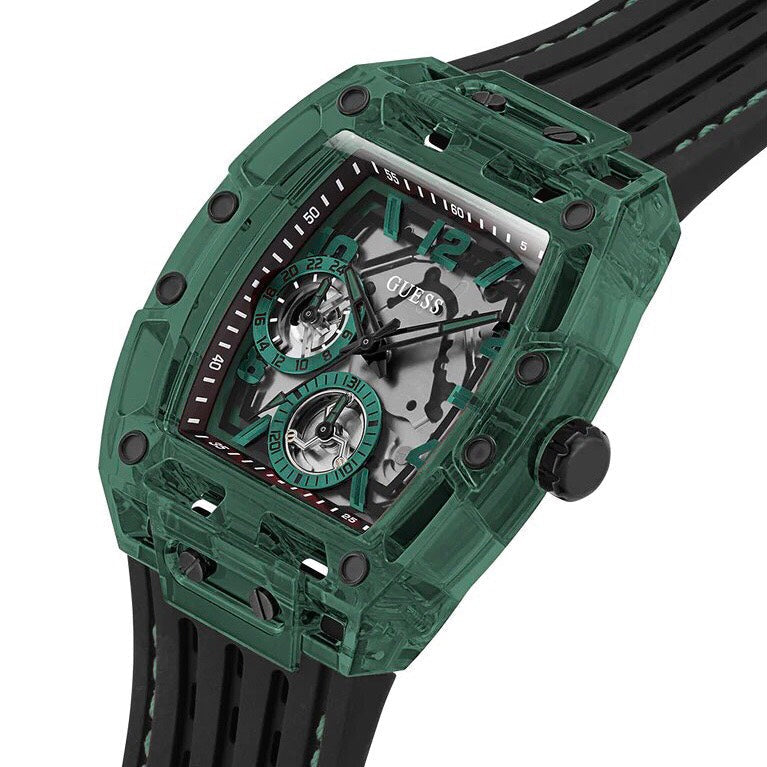  Shop Authentic Guess Phoenix Analog Black Dial Black Silicone Strap Watch For Men- GW0499G7 - Luxxuri