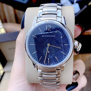  Shop Authentic Burberry The Classic Blue Dial Silver Steel Strap Watch for Men - BU10007 - Luxxuri