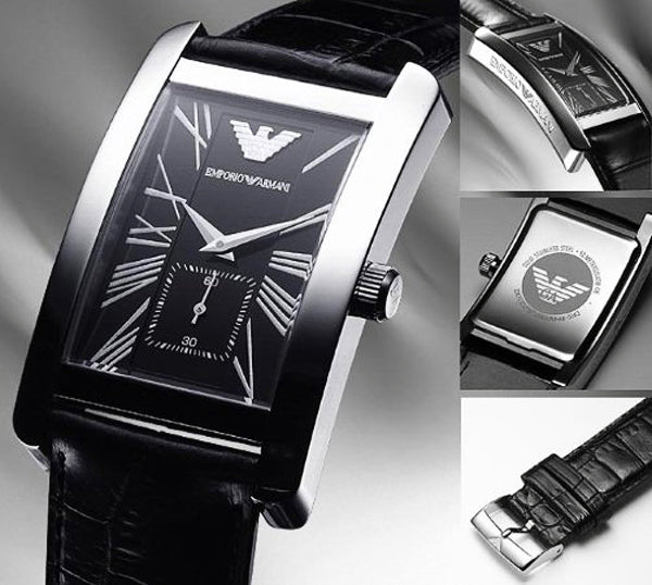  Shop Authentic Emporio Armani Classic Black Dial Black Leather Strap Watch For Women - AR0144 - Luxxuri