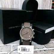  Shop Authentic Emporio Armani Classic Chronograph Brown Dial Brown Leather Strap Watch For Men - AR1734 - Luxxuri