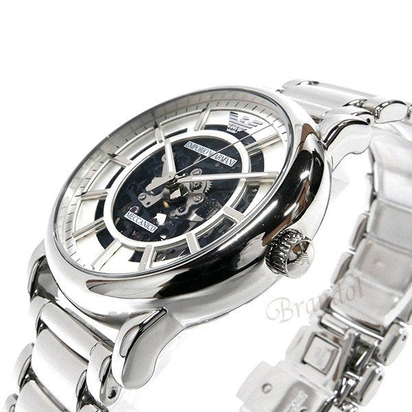  Shop Authentic Emporio Armani Meccanico Automatic Silver Dial Silver Steel Strap Watch for Men - AR60006 - Luxxuri