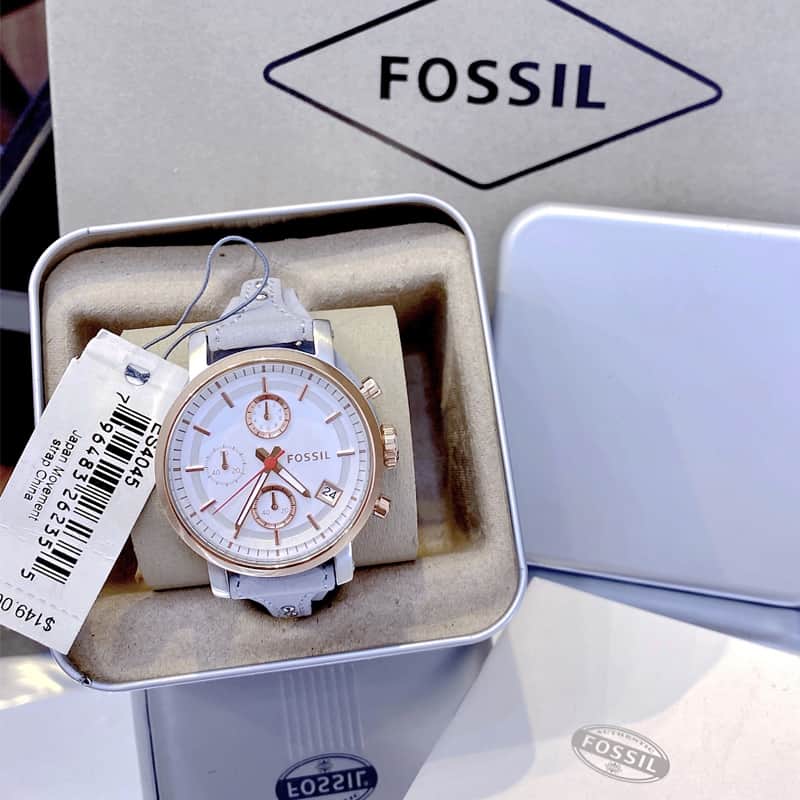  Shop Authentic Fossil Original Boyfriend White Dial Light Blue Leather Strap Watch for Women - ES4045 - Luxxuri