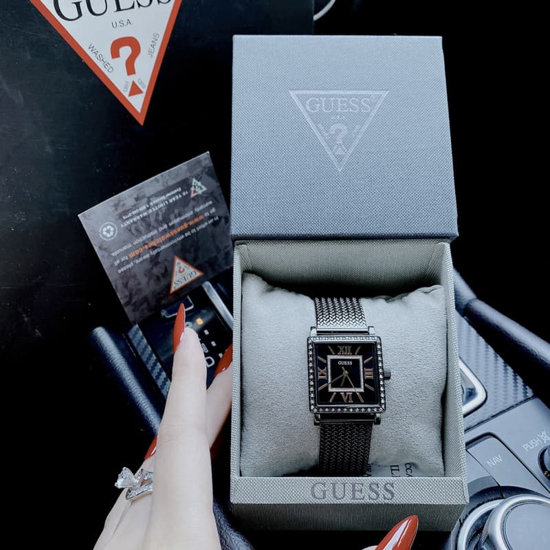  Shop Authentic Guess Highline Black Dial Black Mesh Bracelet Watch for Women - W0826L4 - Luxxuri