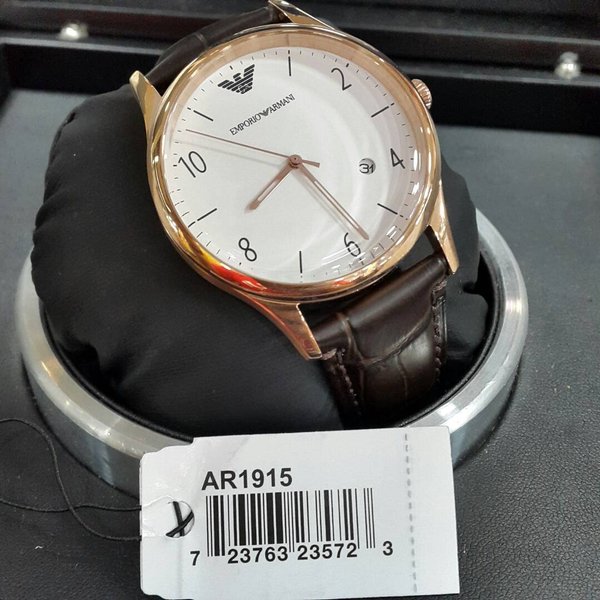  Shop Authentic Emporio Armani Beta Chronograph White Dial Brown Leather Strap Watch For Men - AR1915 - Luxxuri