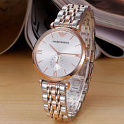  Shop Authentic Emporio Armani Retro Silver Dial Two Tone Steel Strap Watch For Men - AR1677 - Luxxuri