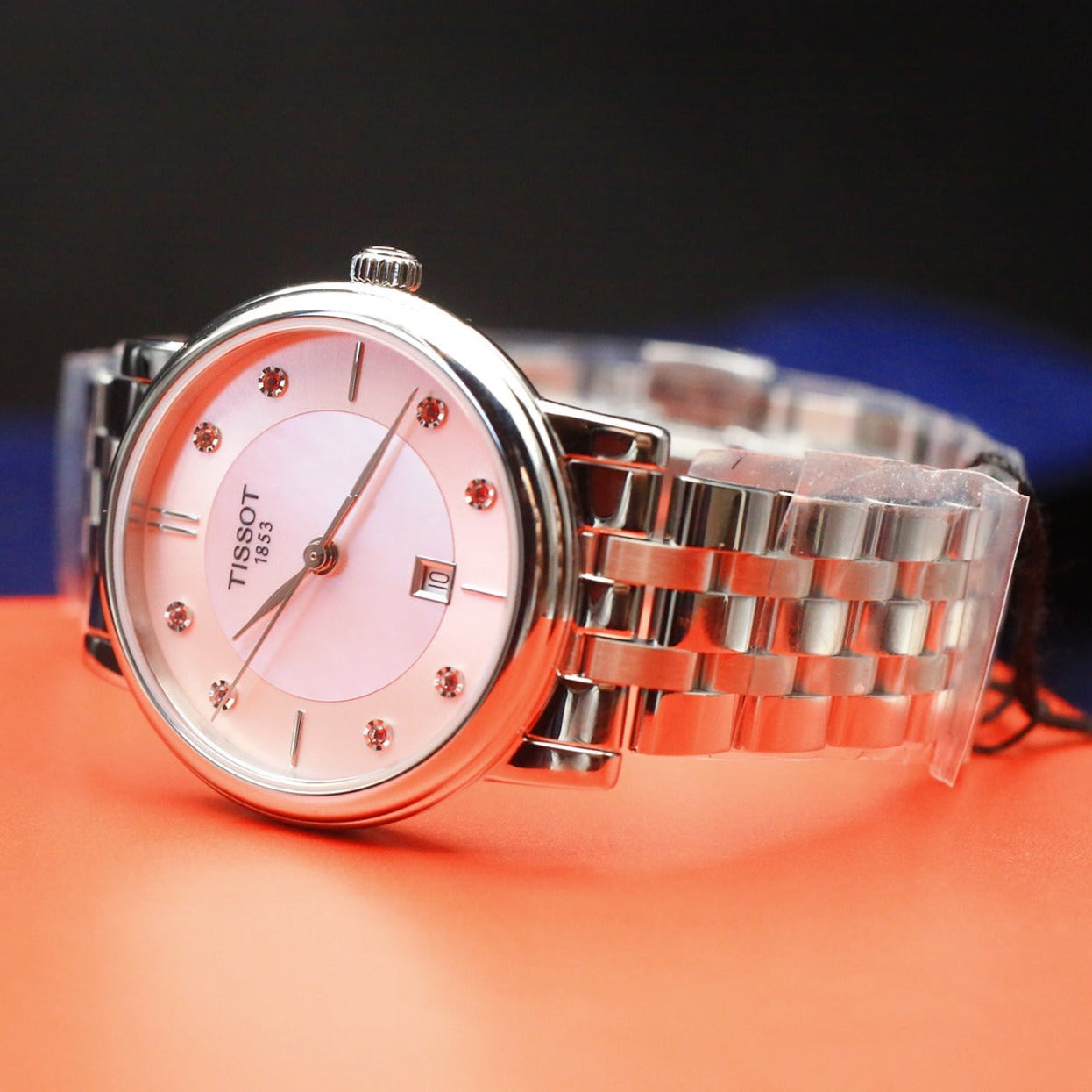  Shop Authentic Tissot T Classic Carson Premium Lady Mother of Pearl Pink Dial Silver Steel Strap Watch For Women - T122.210.11.159.00 - Luxxuri