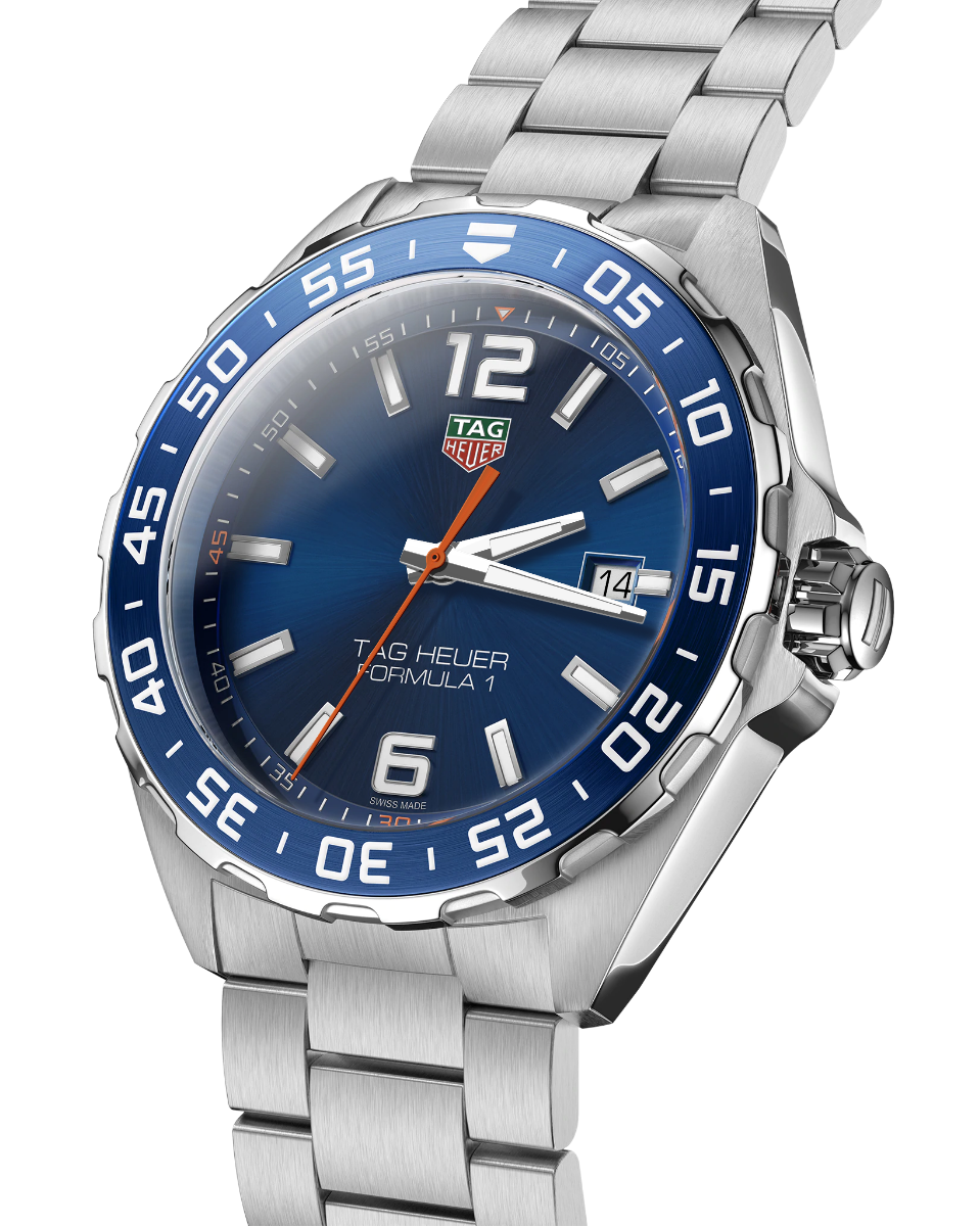  Shop Authentic Tag Heuer Formula 1 Quartz Blue Dial Silver Steel Strap Watch for Men - WAZ1010.BA0842 - Luxxuri