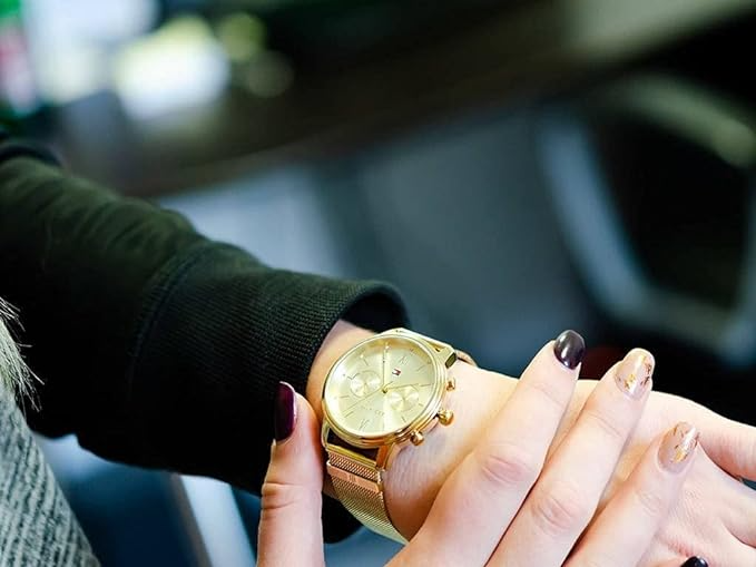  Shop Authentic Tommy Hilfiger Blake Quartz Gold Dial Gold Mesh Bracelet Watch for Women - 1782302 - Luxxuri