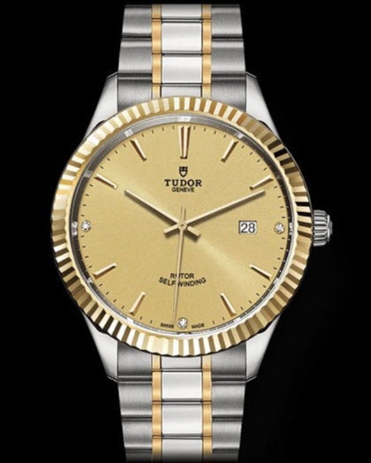  Shop Authentic Tudor Style Automatic Gold Dial Two Tone Steel Strap Watch for Men - M12713-0001 - Luxxuri