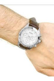  Shop Authentic Hugo Boss Ikon White Dial Brown Leather Strap Watch for Men - 1513175 - Luxxuri