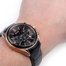  Shop Authentic Hugo Boss Driver Black Dial Black Leather Strap Watch for Men - 1513092 - Luxxuri