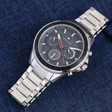  Shop Authentic Tommy Hilfiger Aiden Chronograph Grey Dial Silver Steel Strap Watch For Men - 1791857 - Luxxuri
