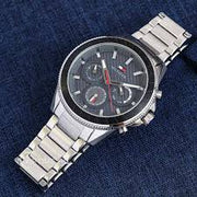  Shop Authentic Tommy Hilfiger Aiden Chronograph Grey Dial Silver Steel Strap Watch For Men - 1791857 - Luxxuri