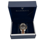  Shop Authentic Maserati SFIDA Chronograph Black Dial Two Tone Steel Strap Watch For Men - R8873640002 - Luxxuri