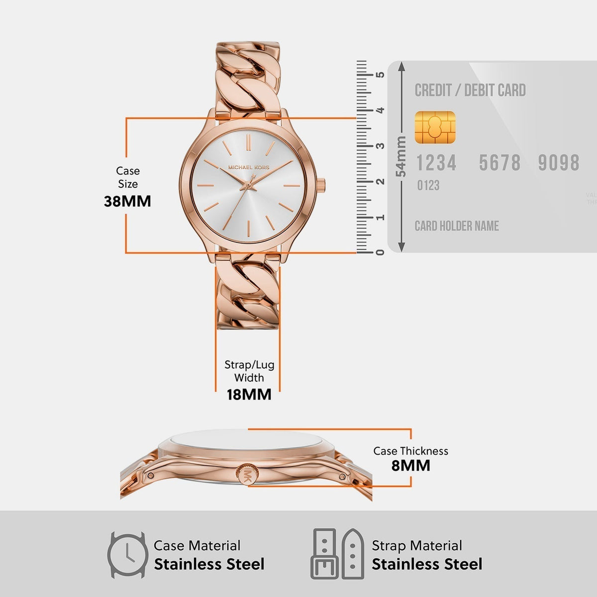  Shop Authentic Michael Kors Runway Three-Hand Silver Dial Rose Gold Steel Strap Watch for Women - MK7473 - Luxxuri