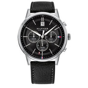  Shop Authentic Tommy Hilfiger Kyle Quartz Black Dial Black Leather Strap Watch for Men - 1791630 - Luxxuri