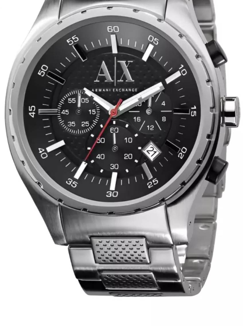  Shop Authentic Armani Exchange Miami Chronograph Black Dial Silver Steel Strap Watch For Men - AX1057 - Luxxuri