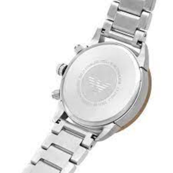  Shop Authentic Emporio Armani Mario Chronograph Beige Dial Silver Steel Strap Watch For Men - AR11352 - Luxxuri