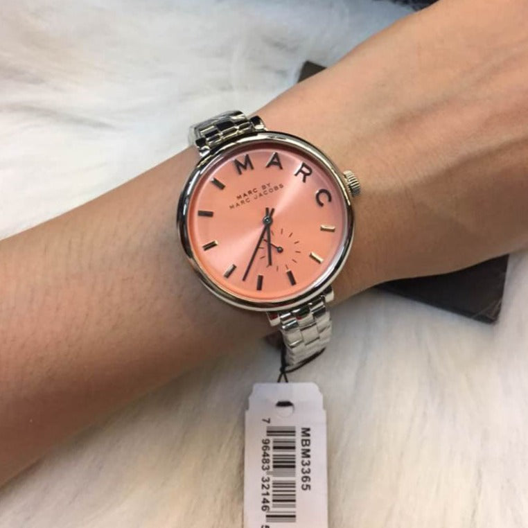  Shop Authentic Marc Jacobs Sally Orange Dial Silver Steel Strap Watch for Women - MBM3365 - Luxxuri