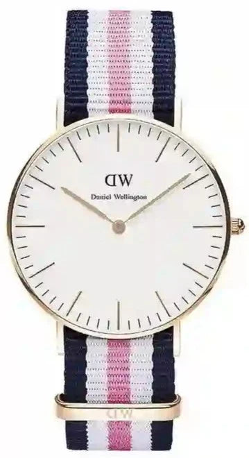  Shop Authentic Daniel Wellington Classic South Hampton White Dial Two Tone Nylon Strap Watch For Women - DW00100034 - Luxxuri
