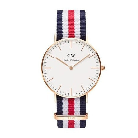  Shop Authentic Daniel Wellington Classic Canterbury White Dial Two Tone NATO Strap Watch For Women - DW00100030 - Luxxuri