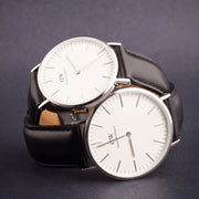  Shop Authentic Daniel Wellington Classic Sheffield White Dial Black Leather Strap Watch For Men - DW00100020 - Luxxuri